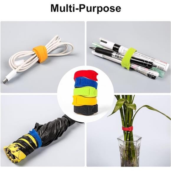 110PCS Cord Organizer 8 × 1/2" Reusable Cable Ties with Hook and Loop - Picture 6 of 8